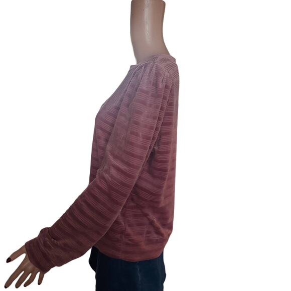 Heartloom Revolve Sz L Somi Striped Velvet Long Sleeve Blouse - Picture 3 of 8